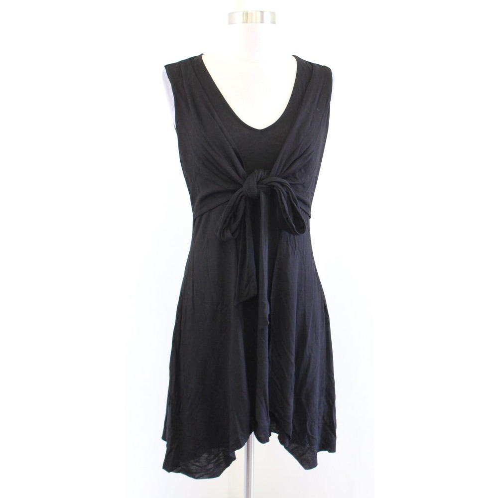 NWT All Saints Black Tie Front Jayda Jersey Mini Dress Size XS Casual Summer
